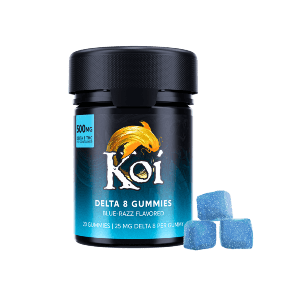 KOI Delta-8 Blue Razz 25mg Gummies