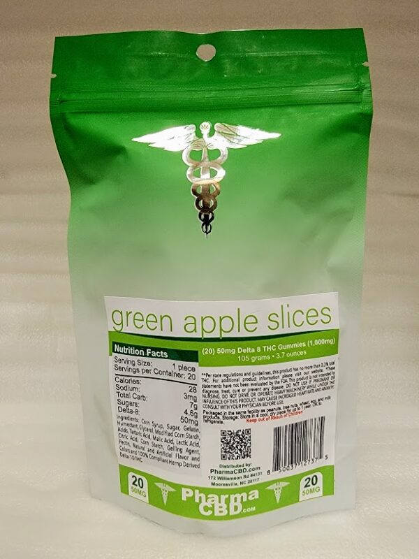 PharmaCBD 50mg D8 Green Apple Slices b