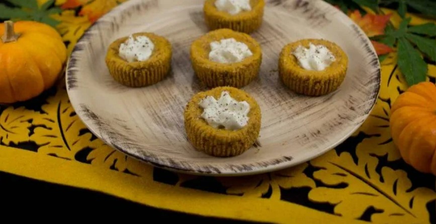 Mini CBD Pumpkin Cheesecakes