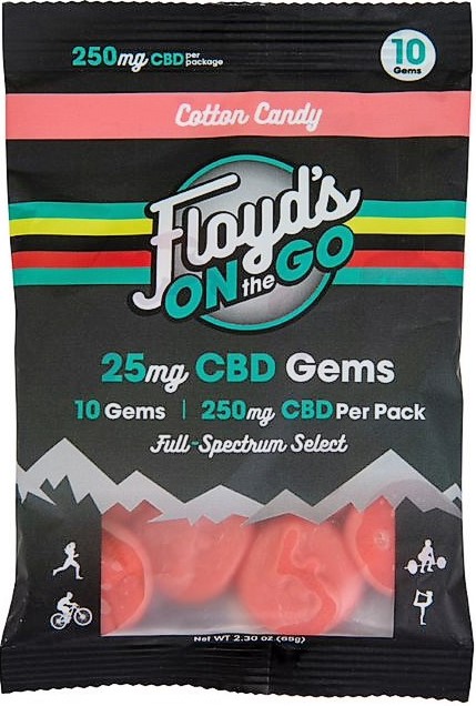 Floyd's of Leadville 25mg CBD Gems Cotton Candy 10 count