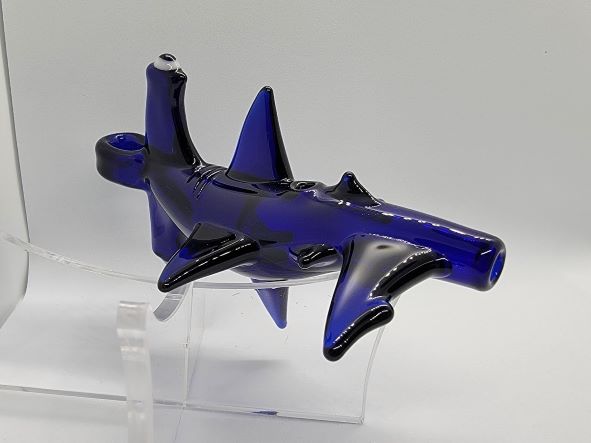 Hand Made Glass Pipe Shark 5"